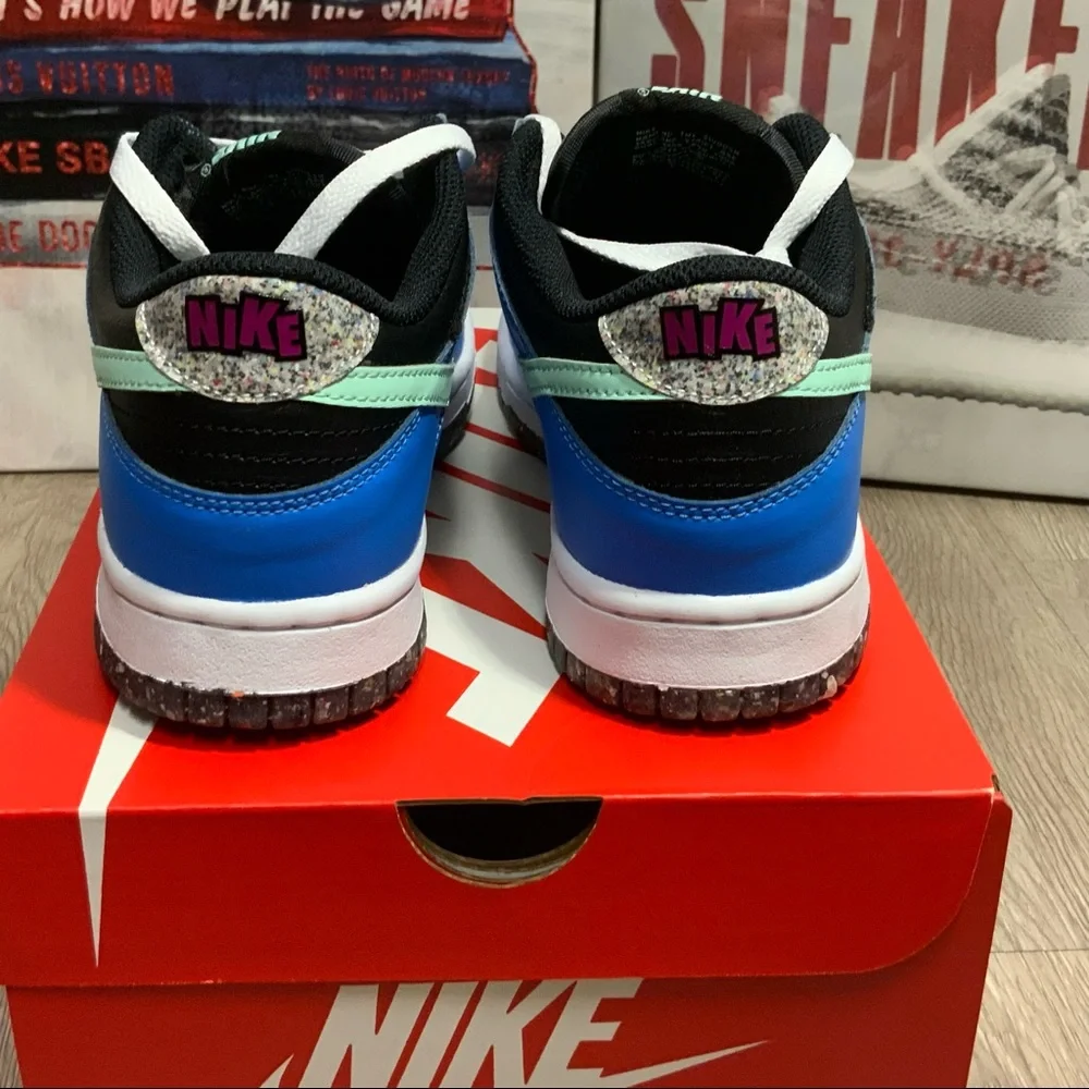Nike Dunk Low GS Blk Light Photo Blue Mint - Size 6.5Y/8W - DR0165-001 New